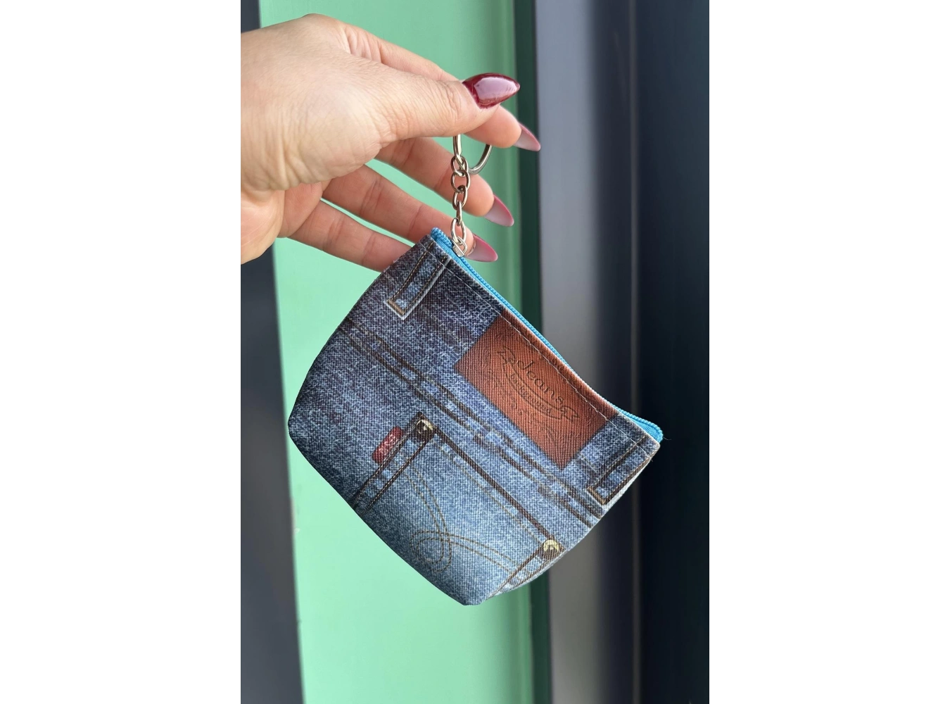 Mavi Renk Cep Figürlü Cüzdan Anahtarlık