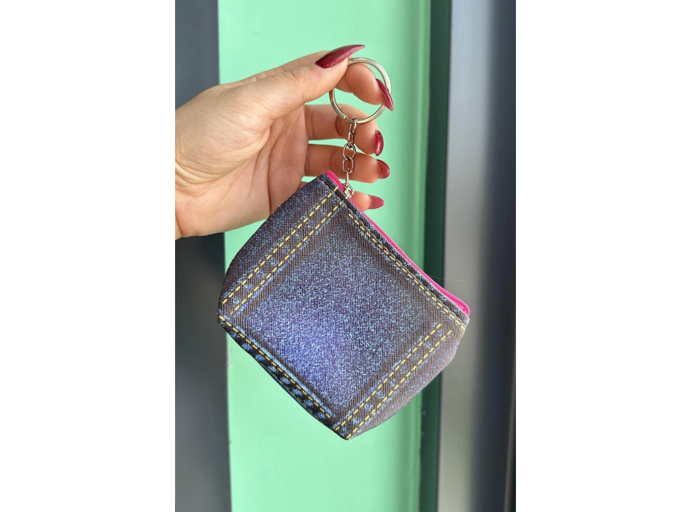 Mavi Renk Cep Figürlü Cüzdan Anahtarlık