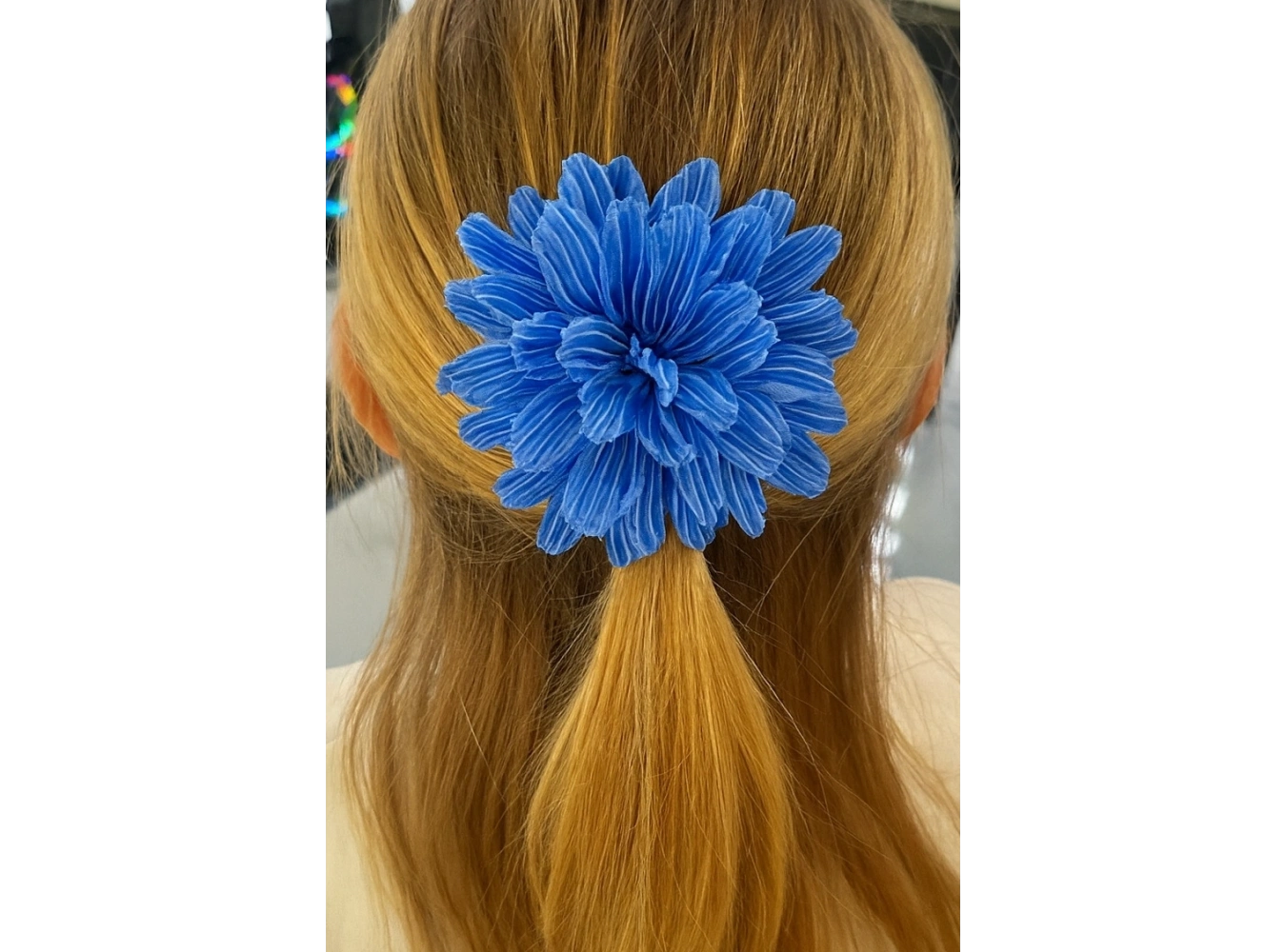 Mavi Renk Çiçek Figürlü Mandal Toka