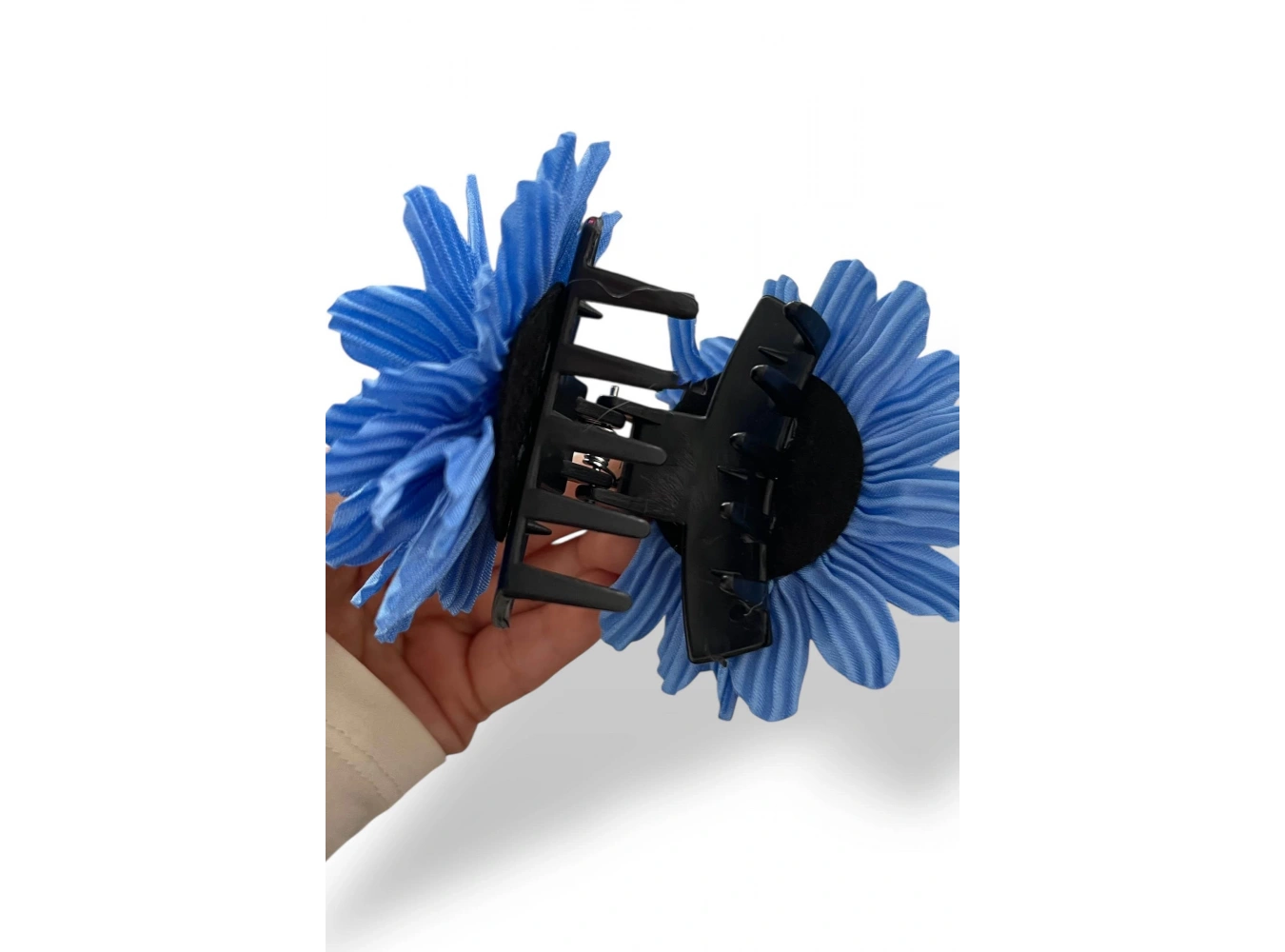 Mavi Renk Çiçek Figürlü Mandal Toka