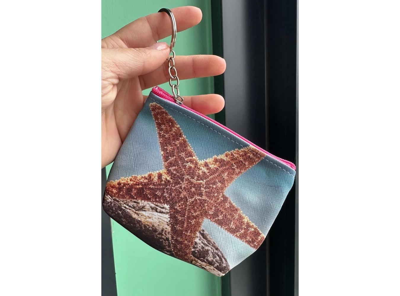 Mavi Renk Deniz Yıldızı Figürlü Anahtarlık /Cüzdan