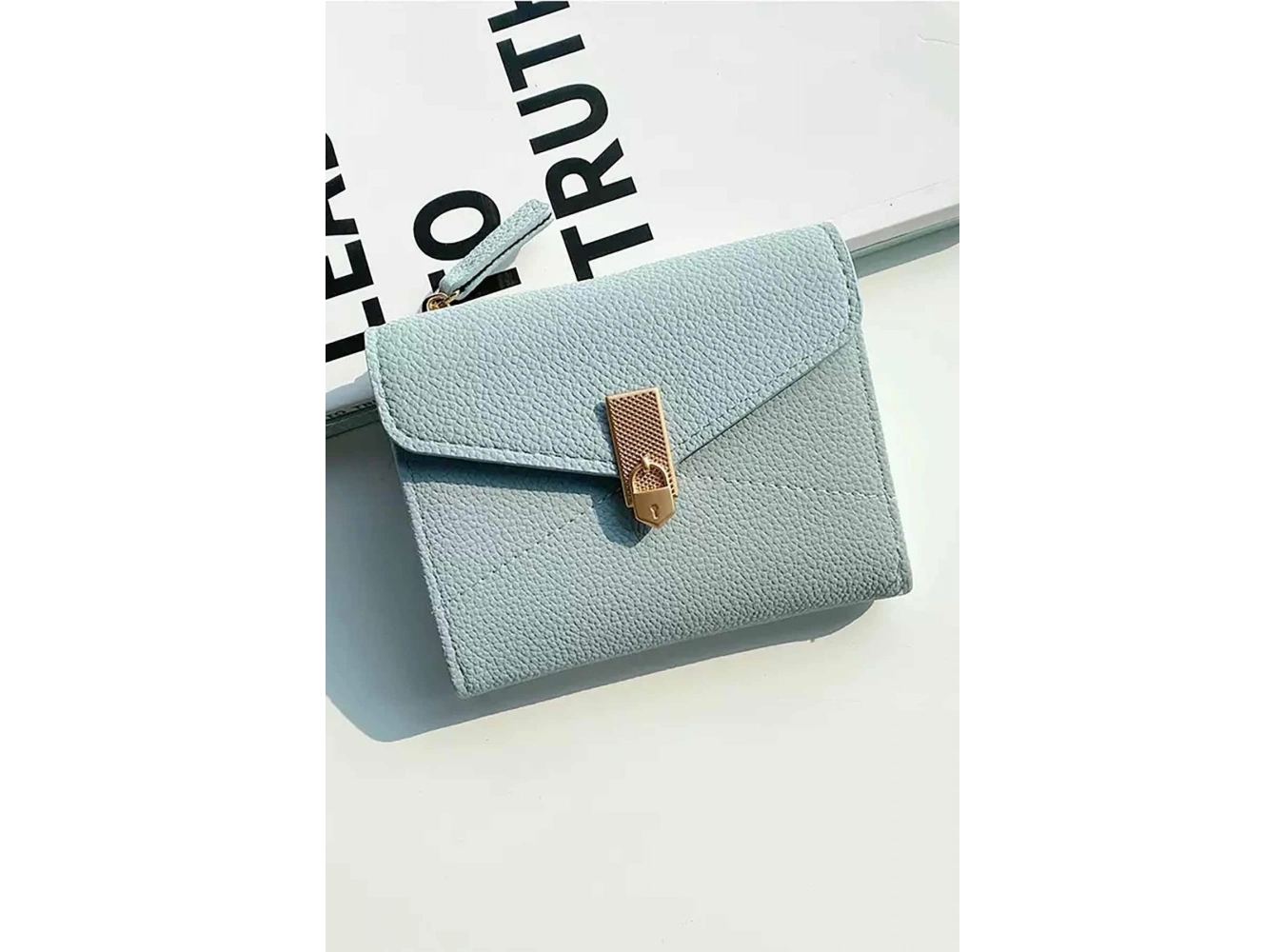 Mavi Renk Deri Kadın Cüzdan/Kartlık