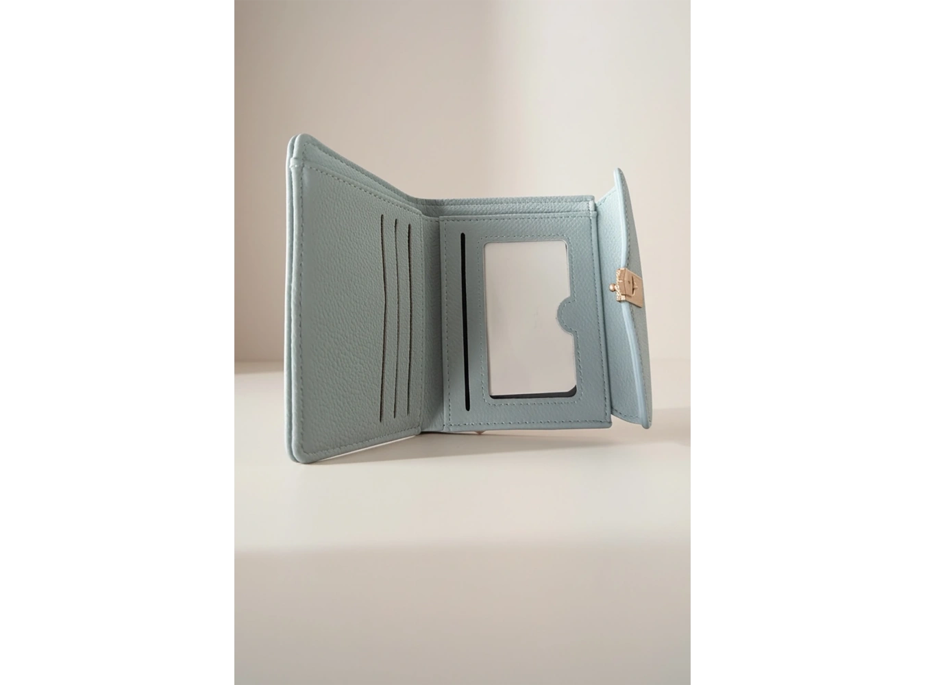 Mavi Renk Deri Kadın Cüzdan/Kartlık