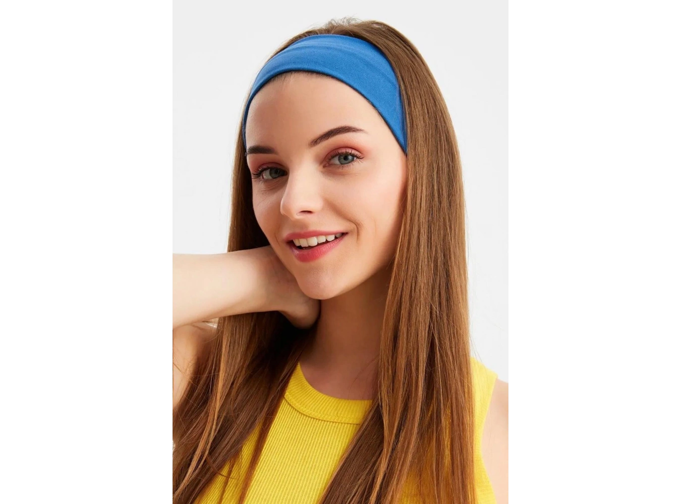 Mavi Renk Geniş Saç Bandı