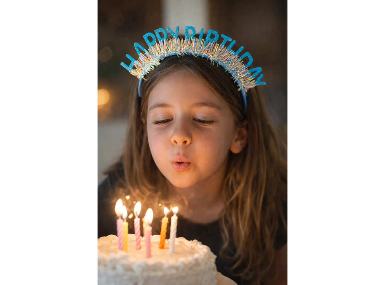 Mavi Renk Happy Birthday Yazılı Taç