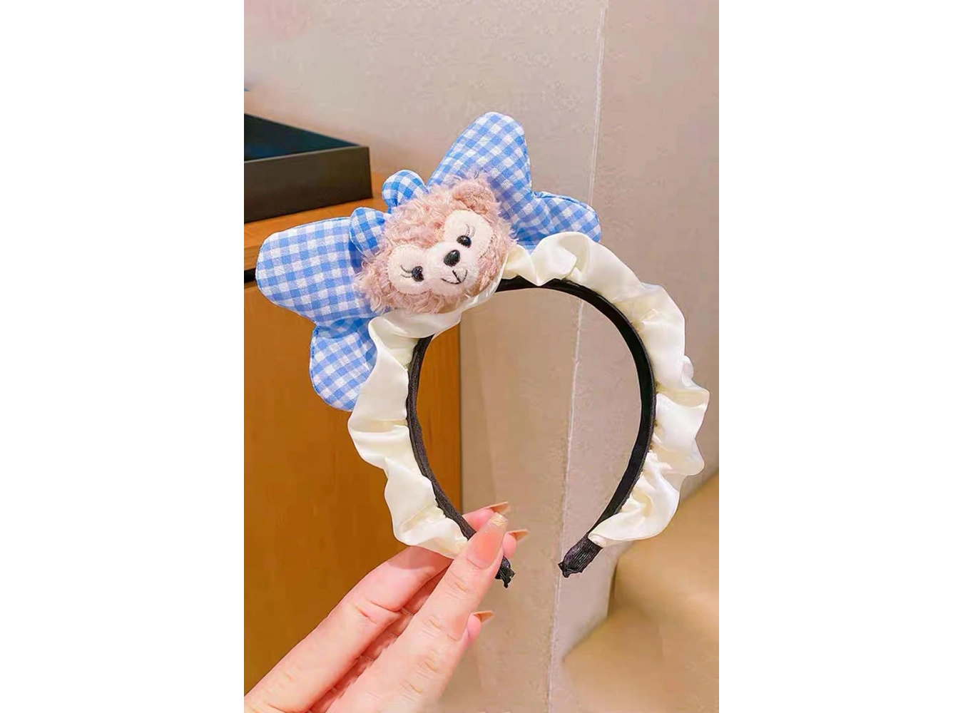 Mavi Renk Hayvan Figürlü Peluş Kurdele Taç