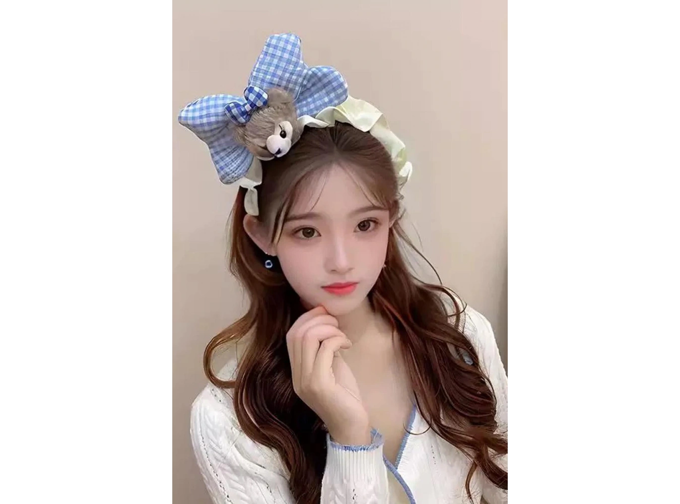 Mavi Renk Hayvan Figürlü Peluş Kurdele Taç