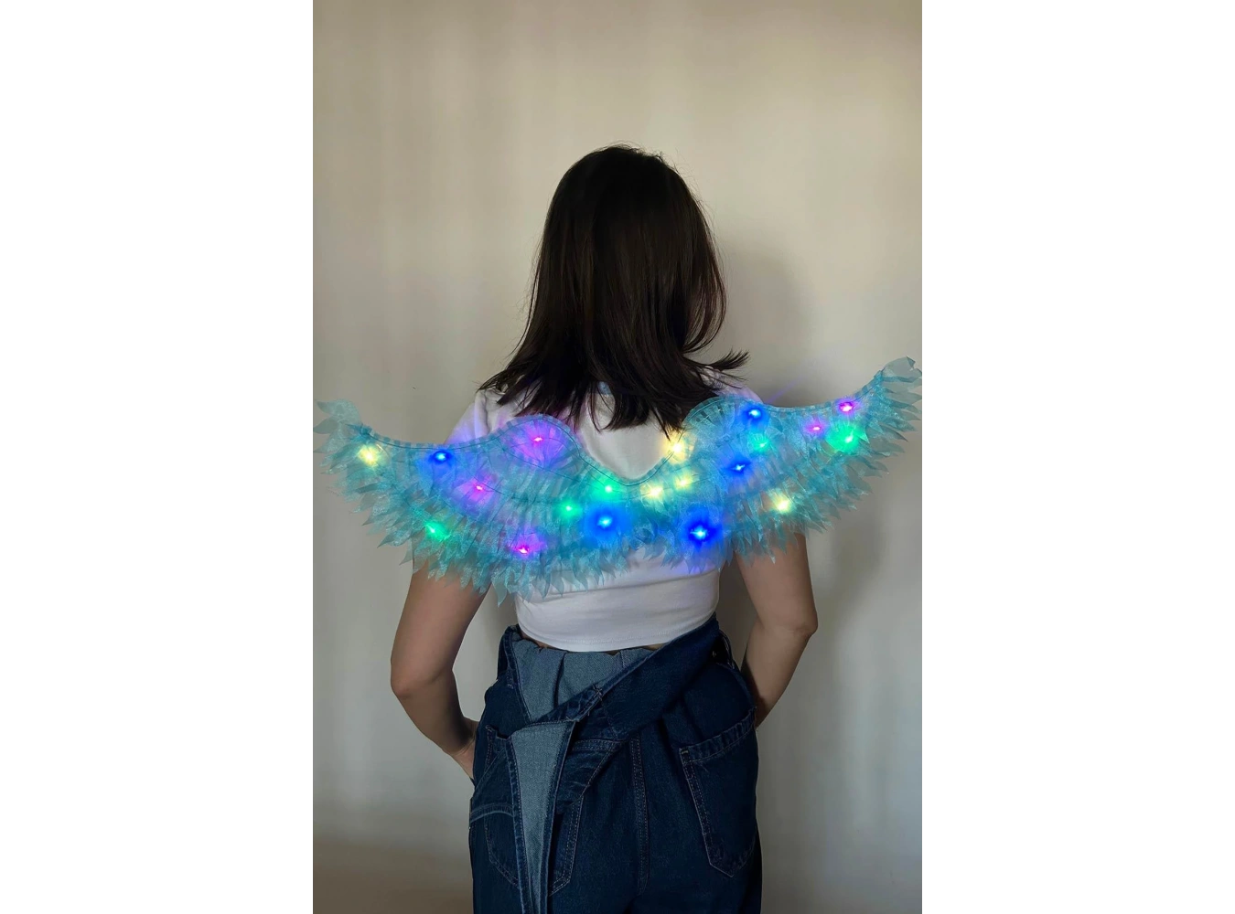 Mavi Renk Işıklı Melek Kanadı