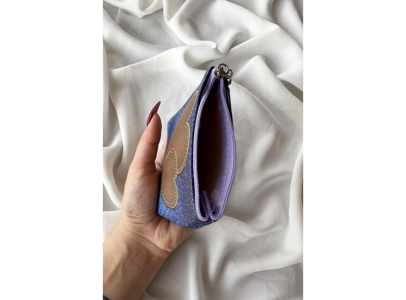 Mavi Renk Kalp Figürlü Cüzdan Anahtarlık