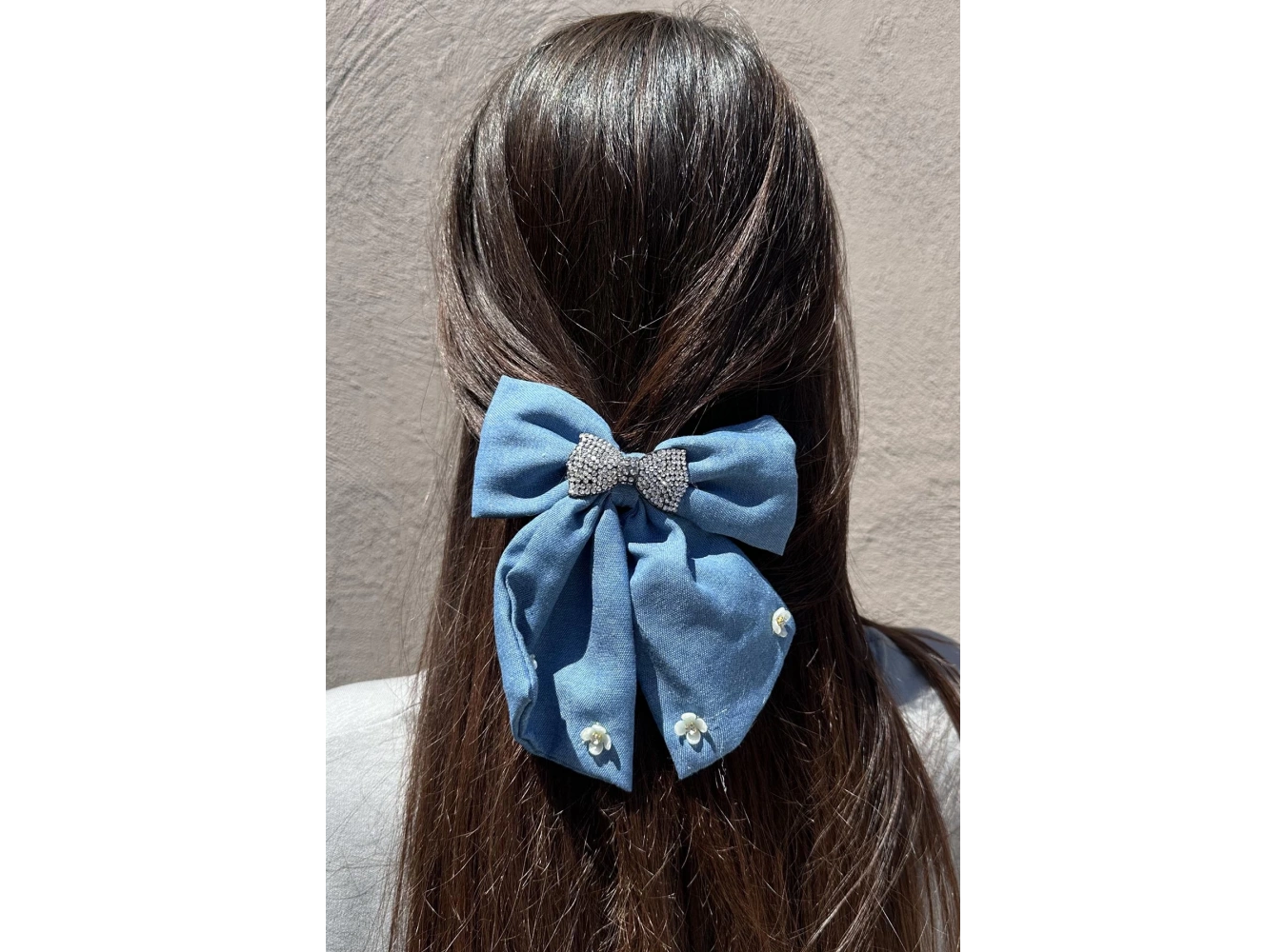 Mavi Renk Karışık Figürlü Taş Detaylı Otomat Toka