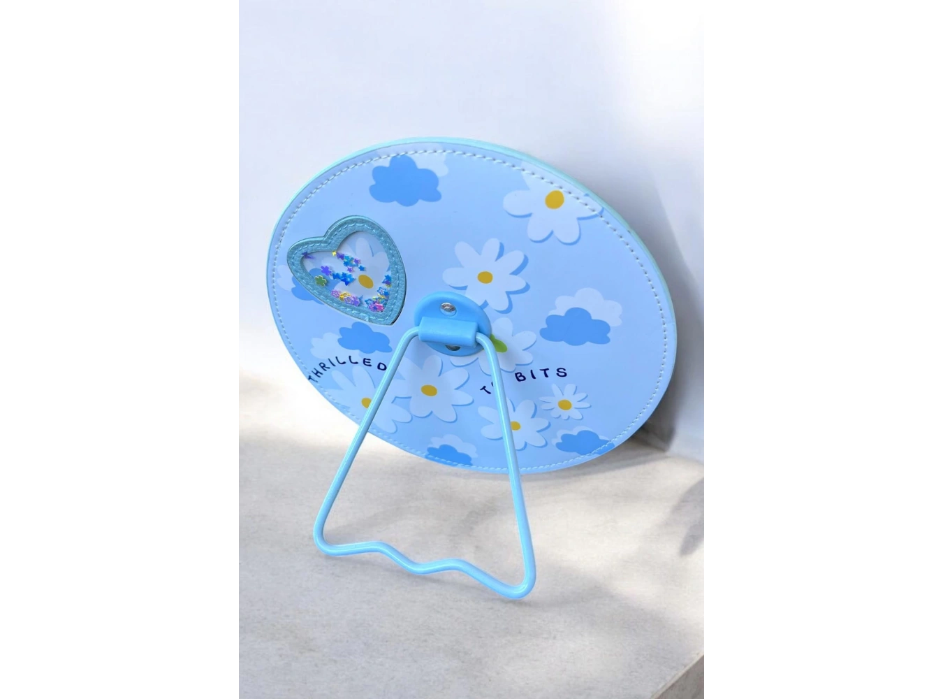 Mavi Renk Karışık Figürlü Yuvarlak Masa Aynası