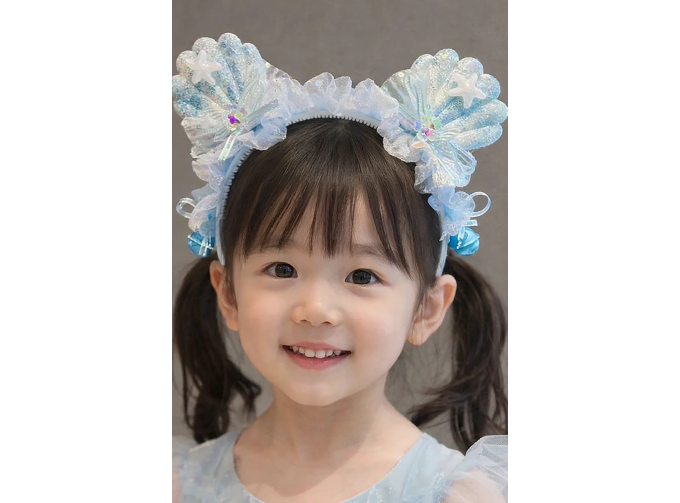 Mavi Renk Karışık Figürlü Zil Detaylı Çocuk Taç