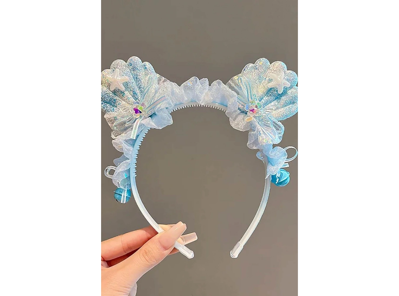 Mavi Renk Karışık Figürlü Zil Detaylı Çocuk Taç