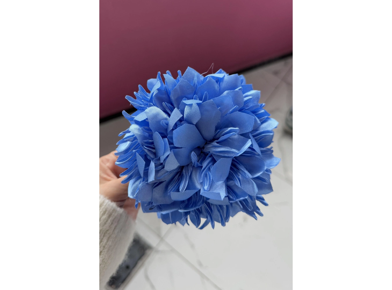 Mavi Renk Kasımpatı Çiçeği Detaylı Mandal Toka