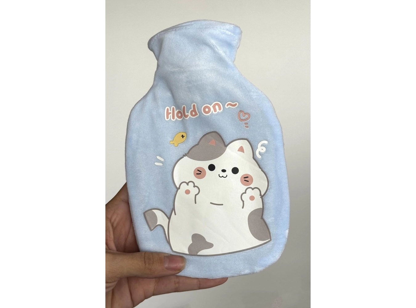 Mavi Renk Kedi Figürlü Peluş Sıcak Su Torbası