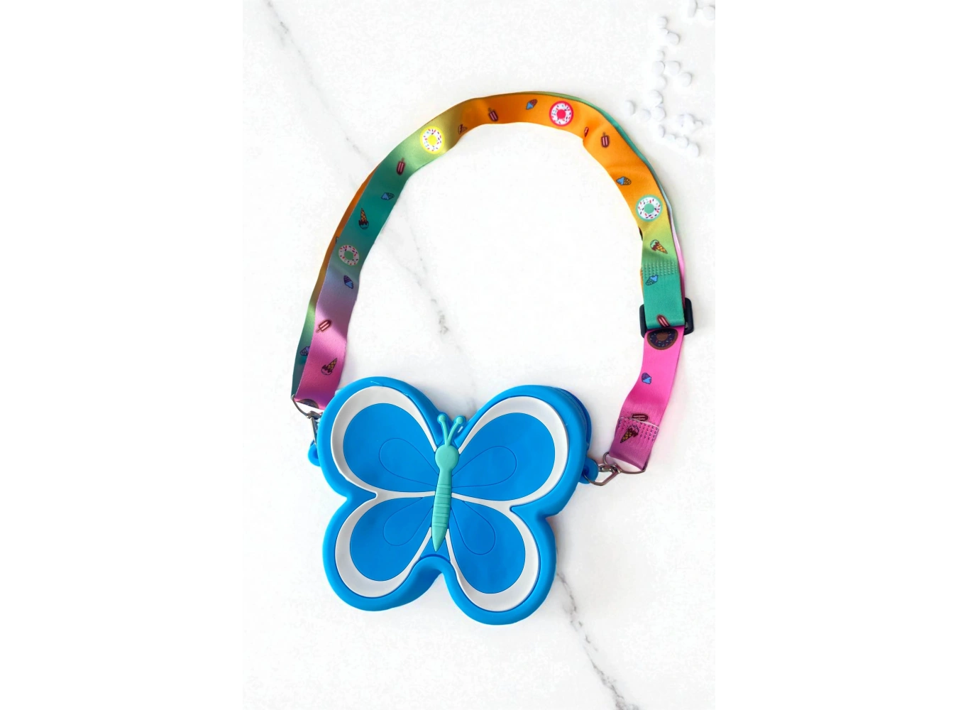 Mavi Renk Kelebek Figürlü Pop-it Çocuk Çanta