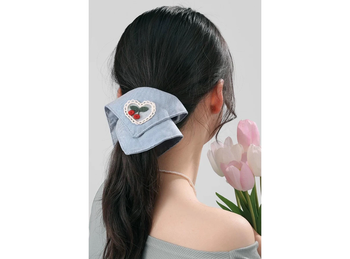 Mavi Renk Kiraz Figürlü Simit Toka