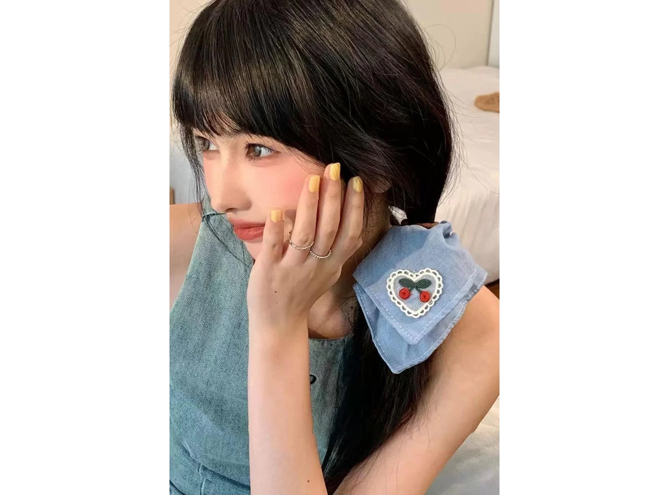 Mavi Renk Kiraz Figürlü Simit Toka