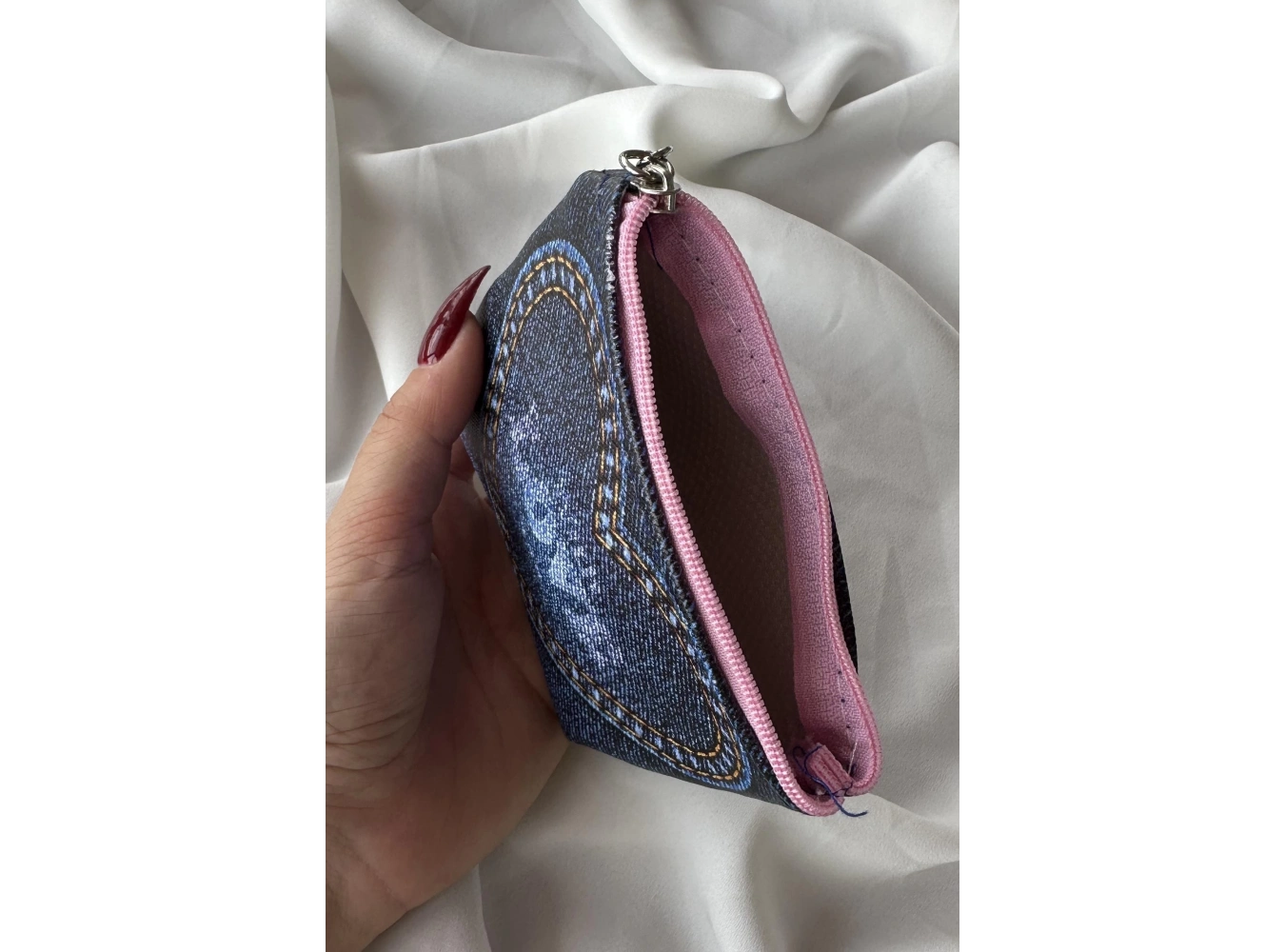 Mavi Renk Love Yazılı Cüzdan/ Anahtarlık