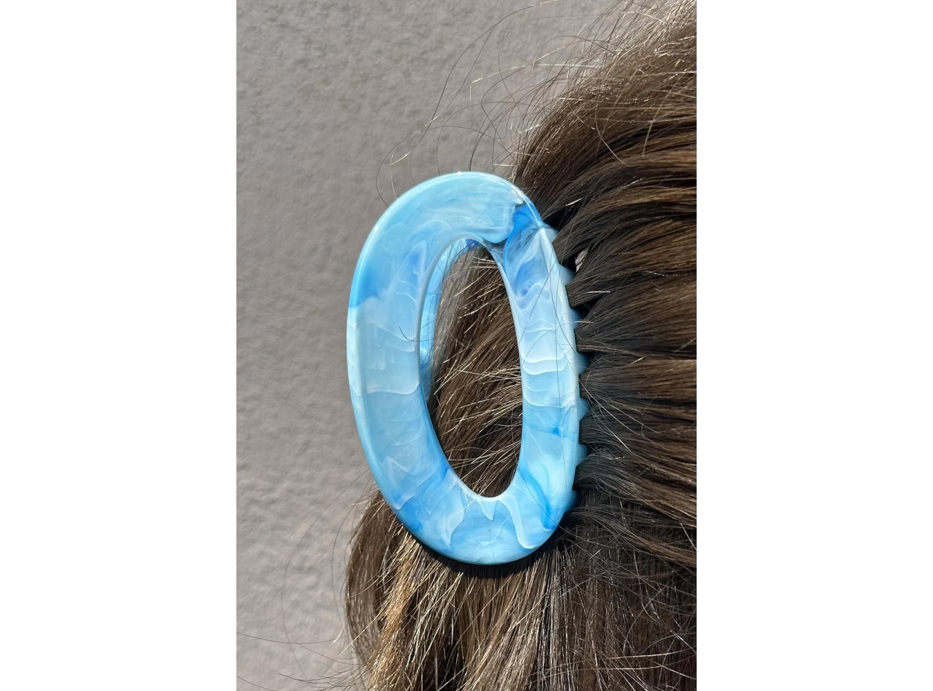 Mavi Renk Mermer Desenli Kemik Mandal Toka