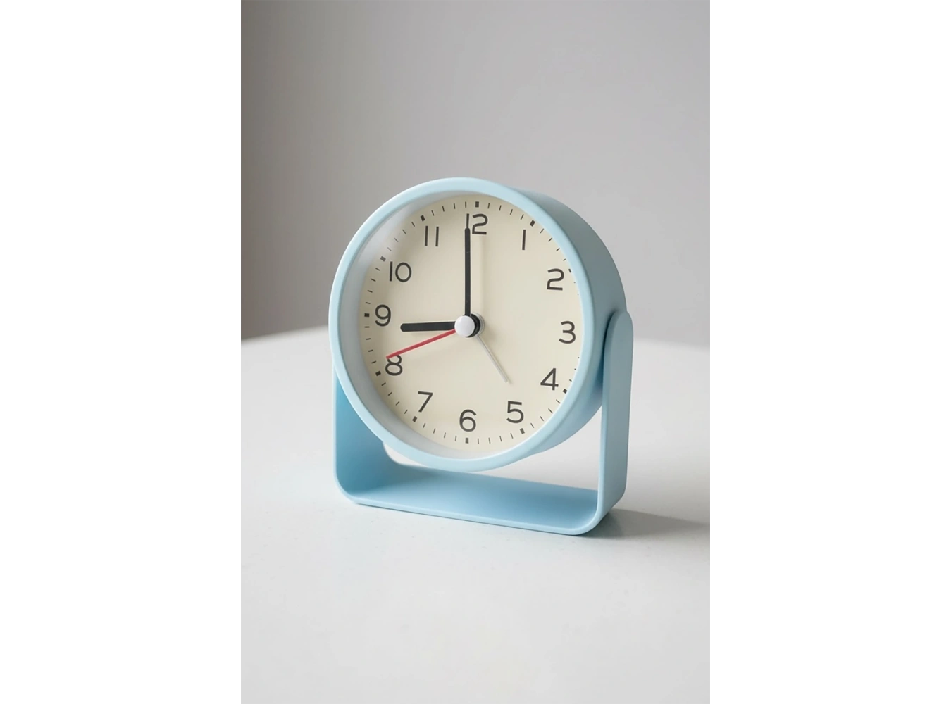 Mavi Renk Mini Dekoratif Alarmlı Yuvarlak Masa Saati