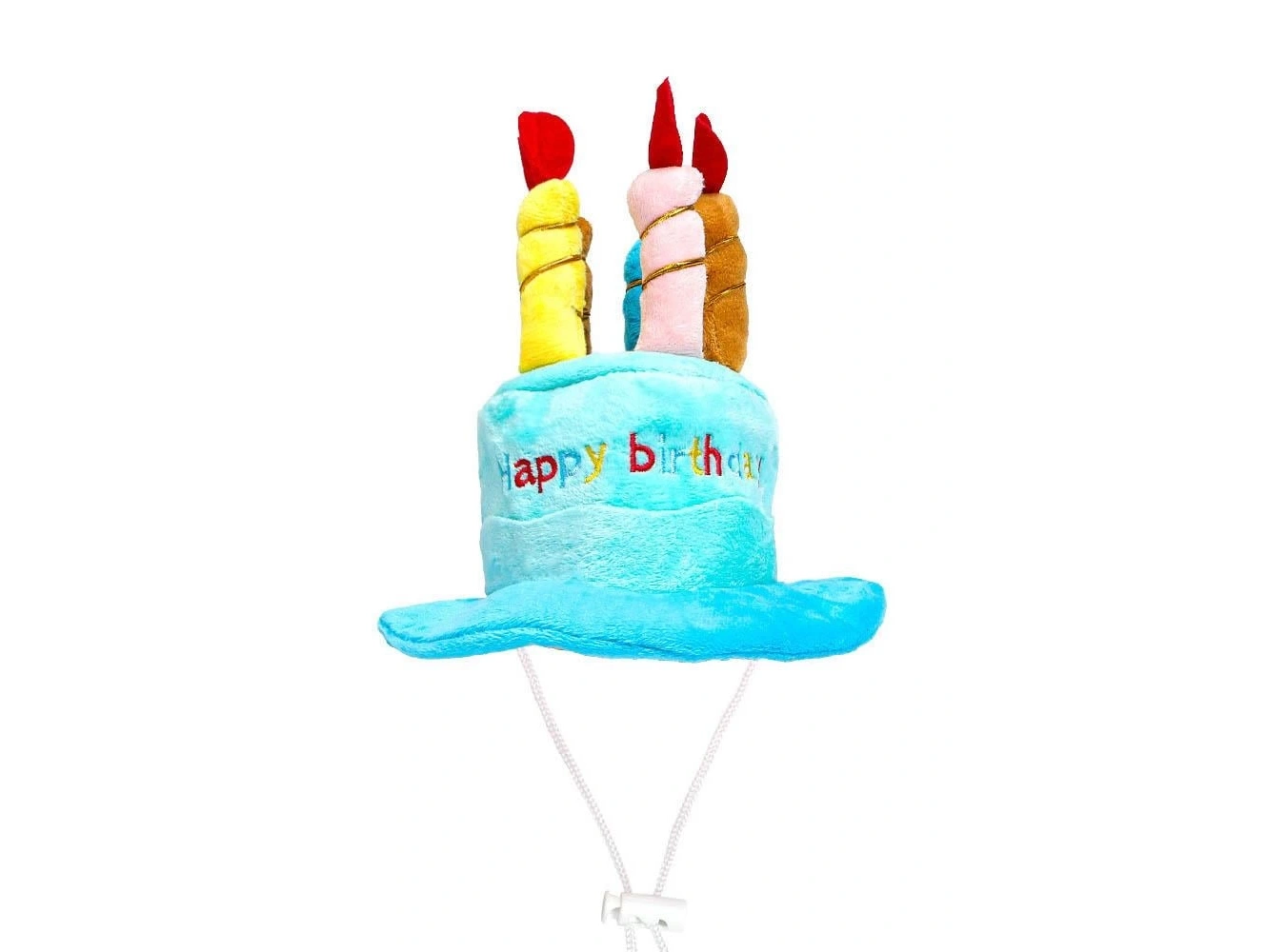 Mavi Renk Mum Figürlü Happy Birthday Yazılı Kedi Köpek Şapkası