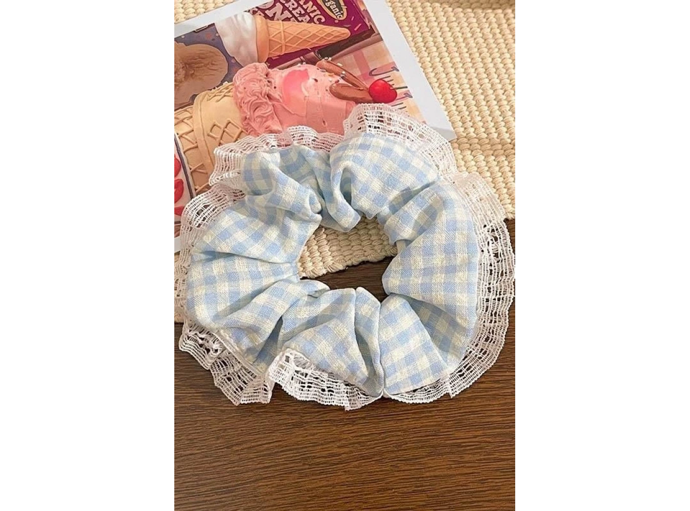 Mavi Renk Pötikare Desenli Simit Toka