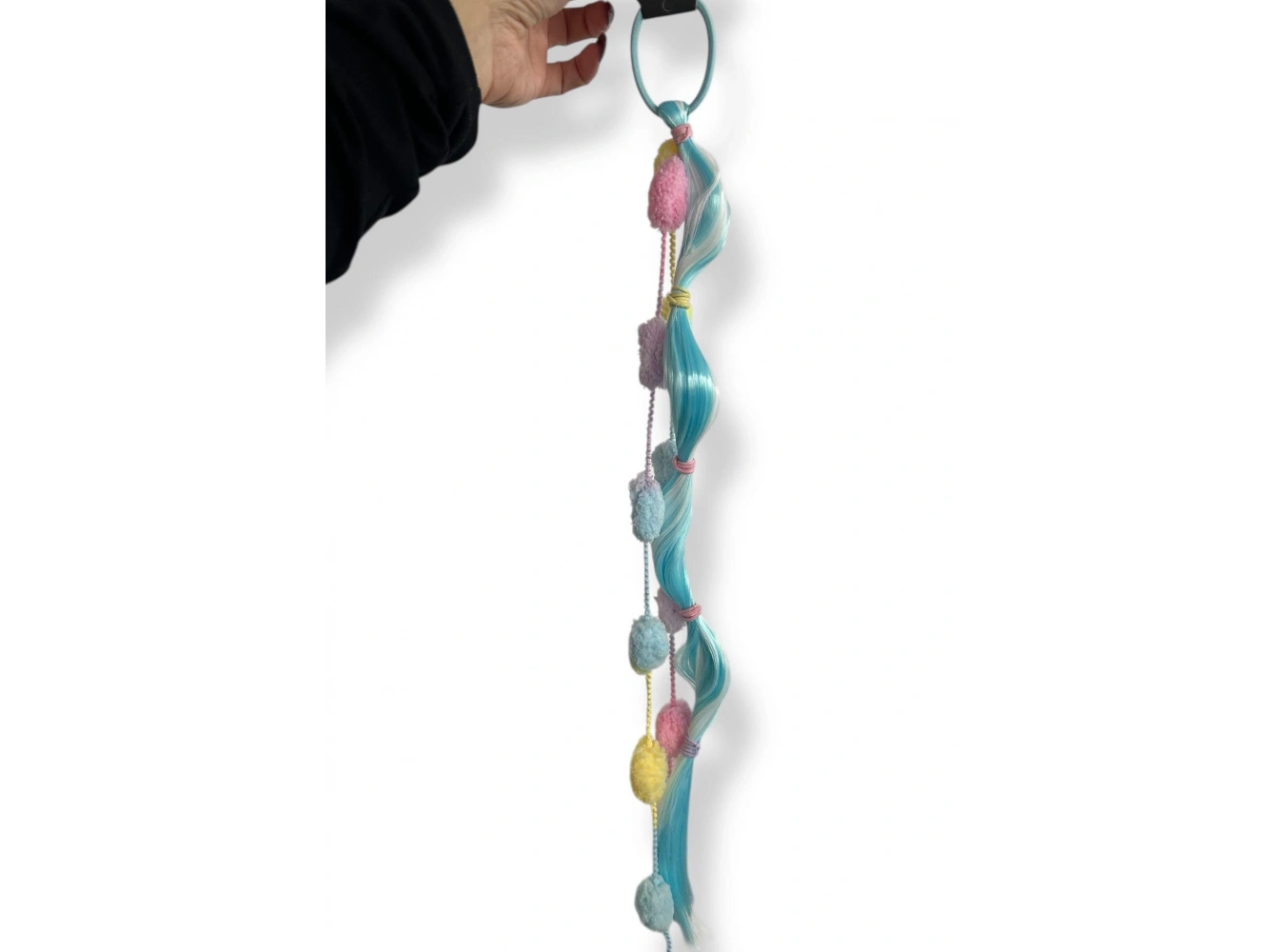 Mavi Renk Saç Detaylı Lastik Toka