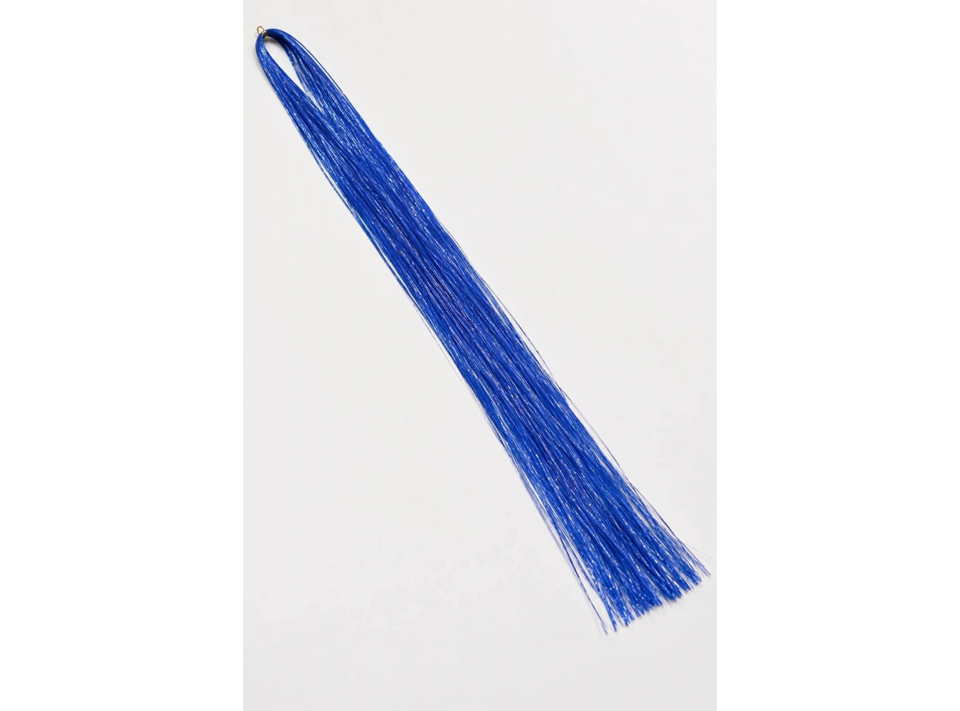Mavi Renk Simli Yan Postiş Hair Tinsel Shiny Hair (50 Cm)