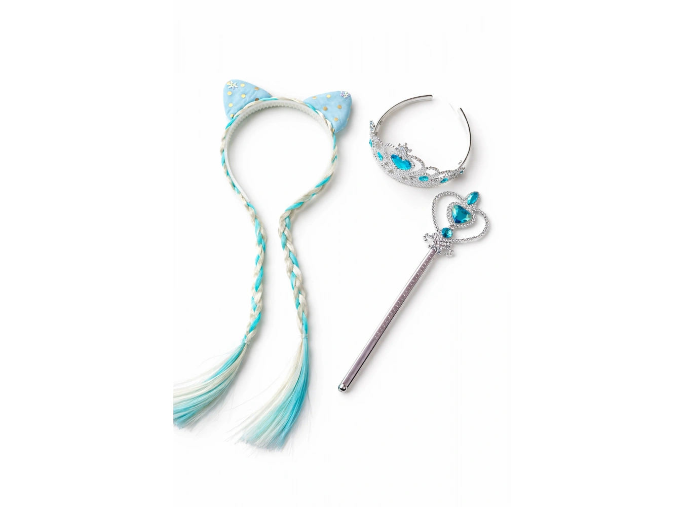 Mavi Renk Taç/Asa Set