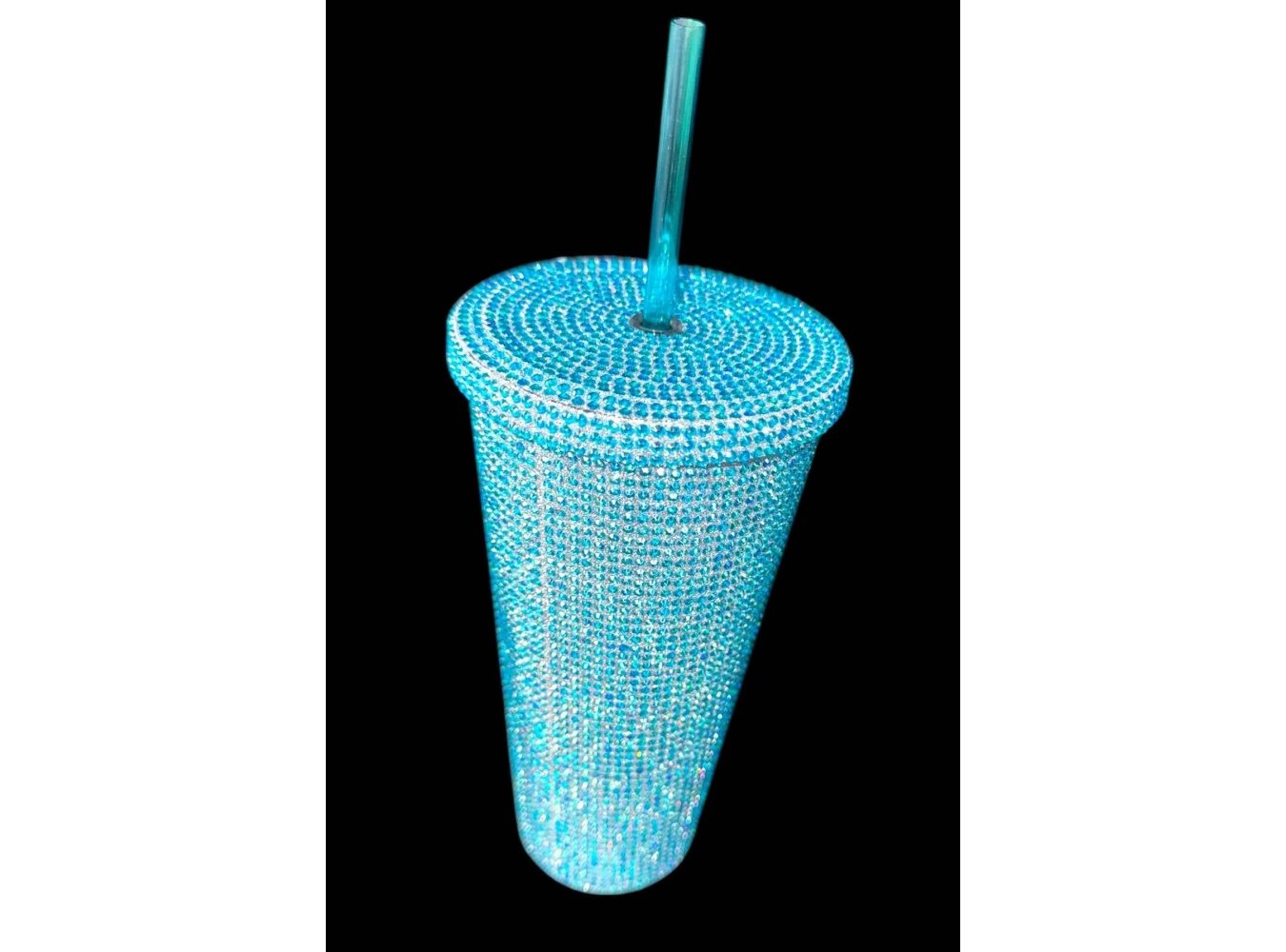 Mavi Renk Taş Detaylı Pipetli Suluk