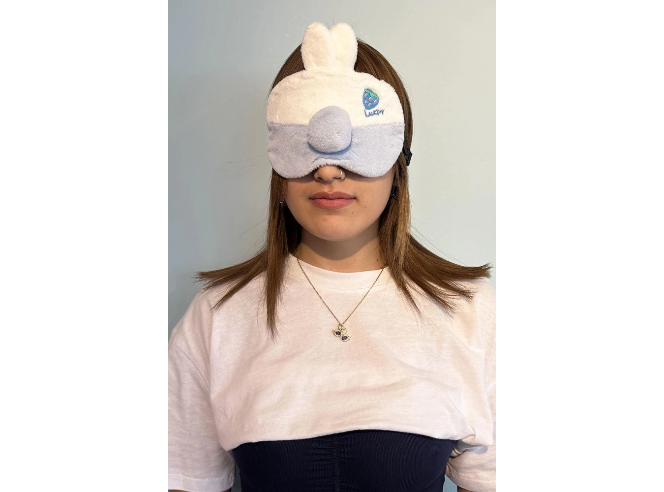 Mavi Renk Tavşan Figürlü Peluş Uyku Bandı