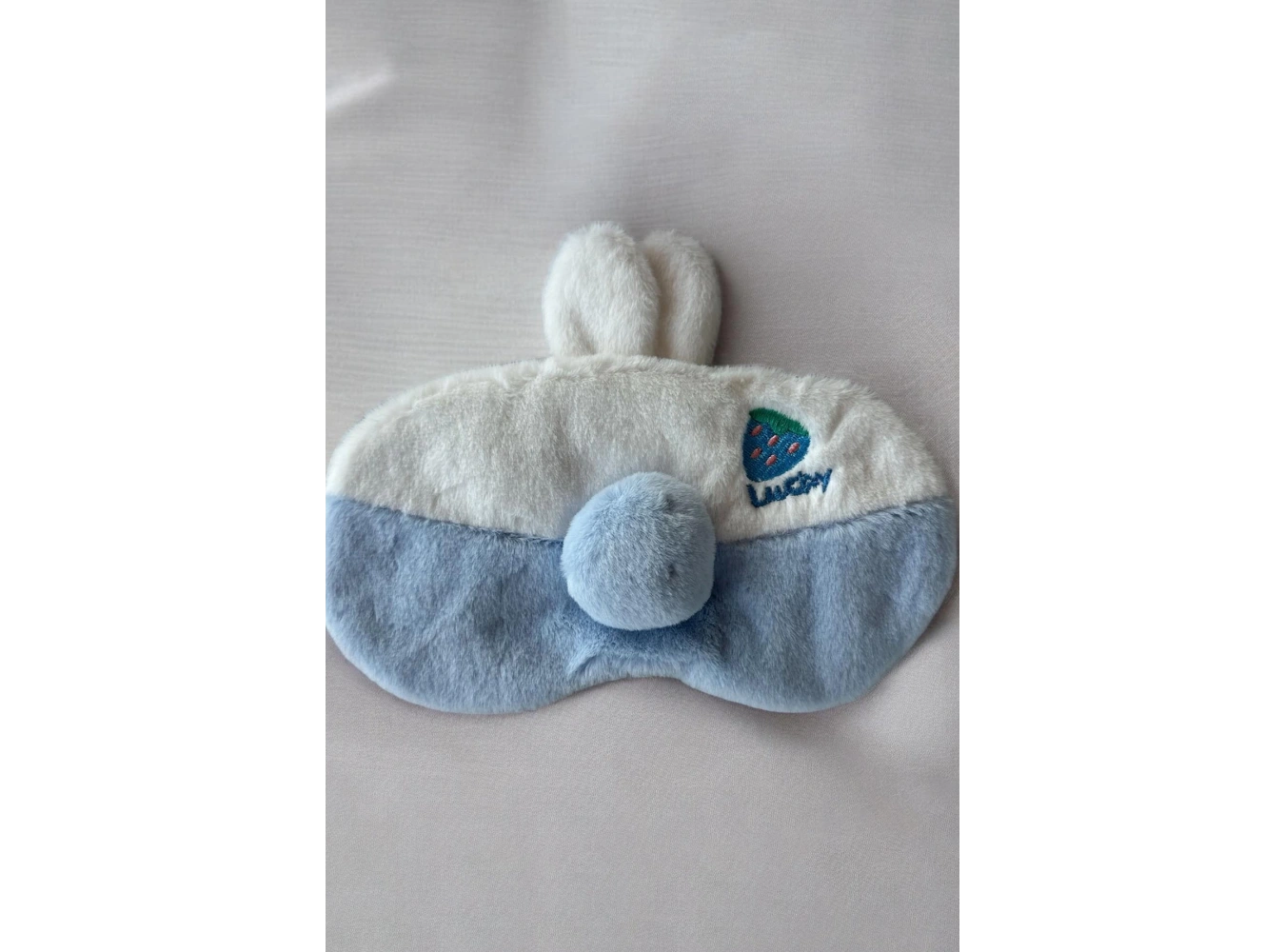 Mavi Renk Tavşan Figürlü Peluş Uyku Bandı