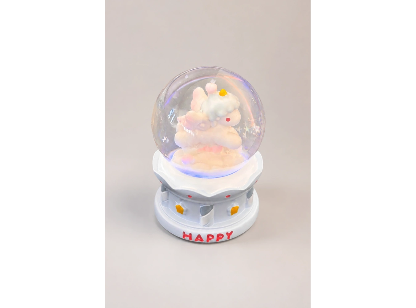 Mavi Renk Unicorn Figürlü Işıklı Küçük  Kar Küresi