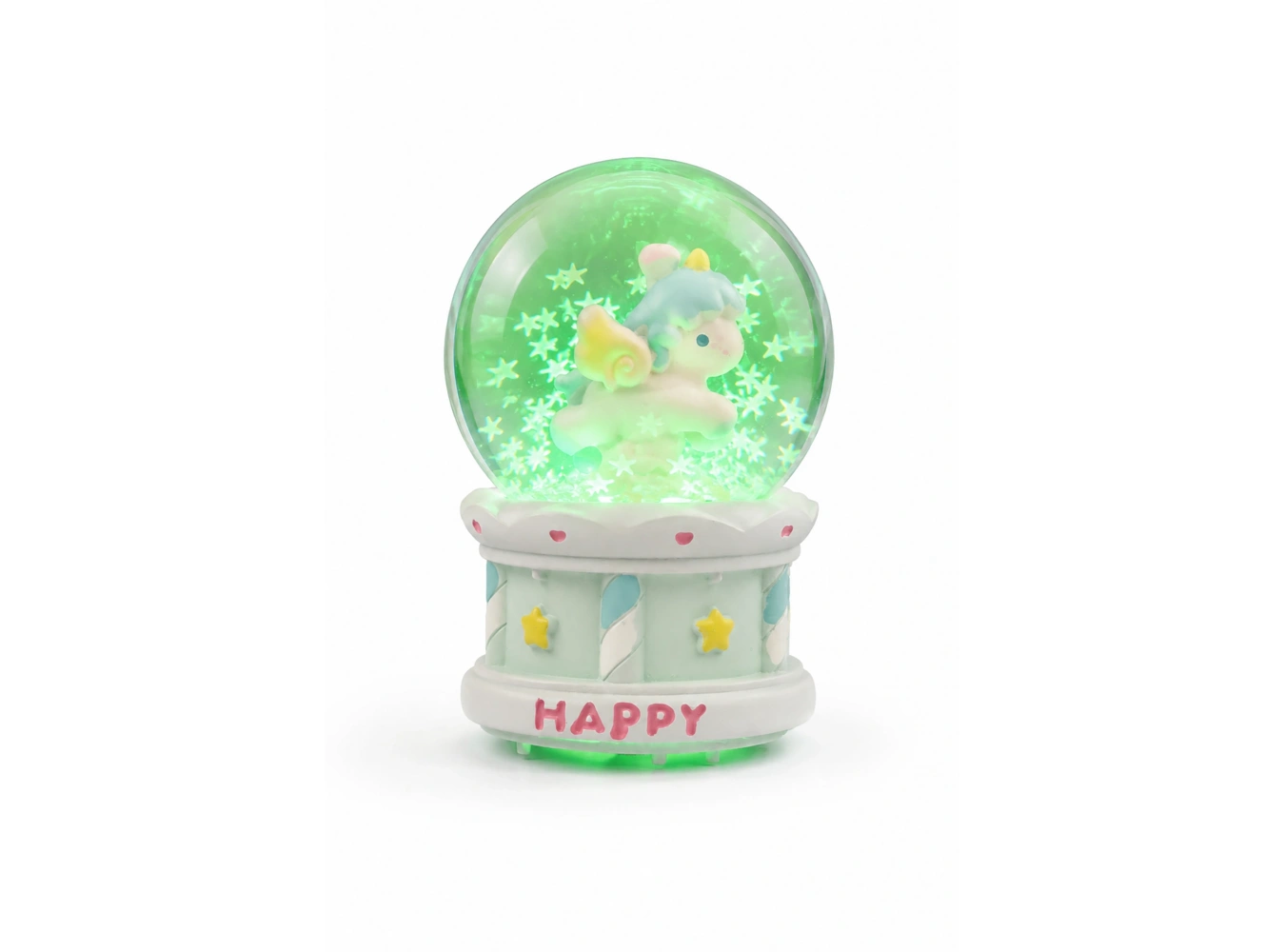 Mavi Renk Unicorn Figürlü Işıklı Mini Küre
