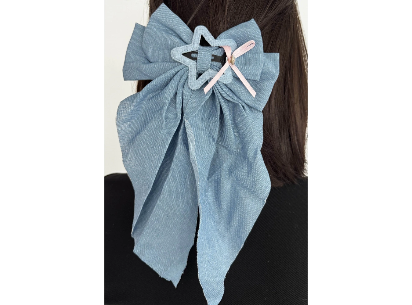 Mavi Renk Yıldız Figürlü Kurdele Otomat Toka