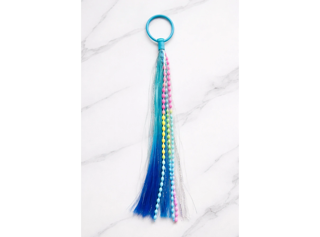 Mavi Ve Lacivert Renk Saç Detaylı Lastik Toka