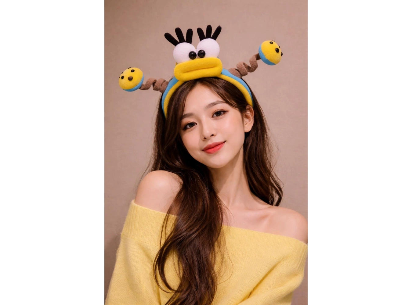 Mavi Ve Sarı Renk Eğlenceli Peluş Taç