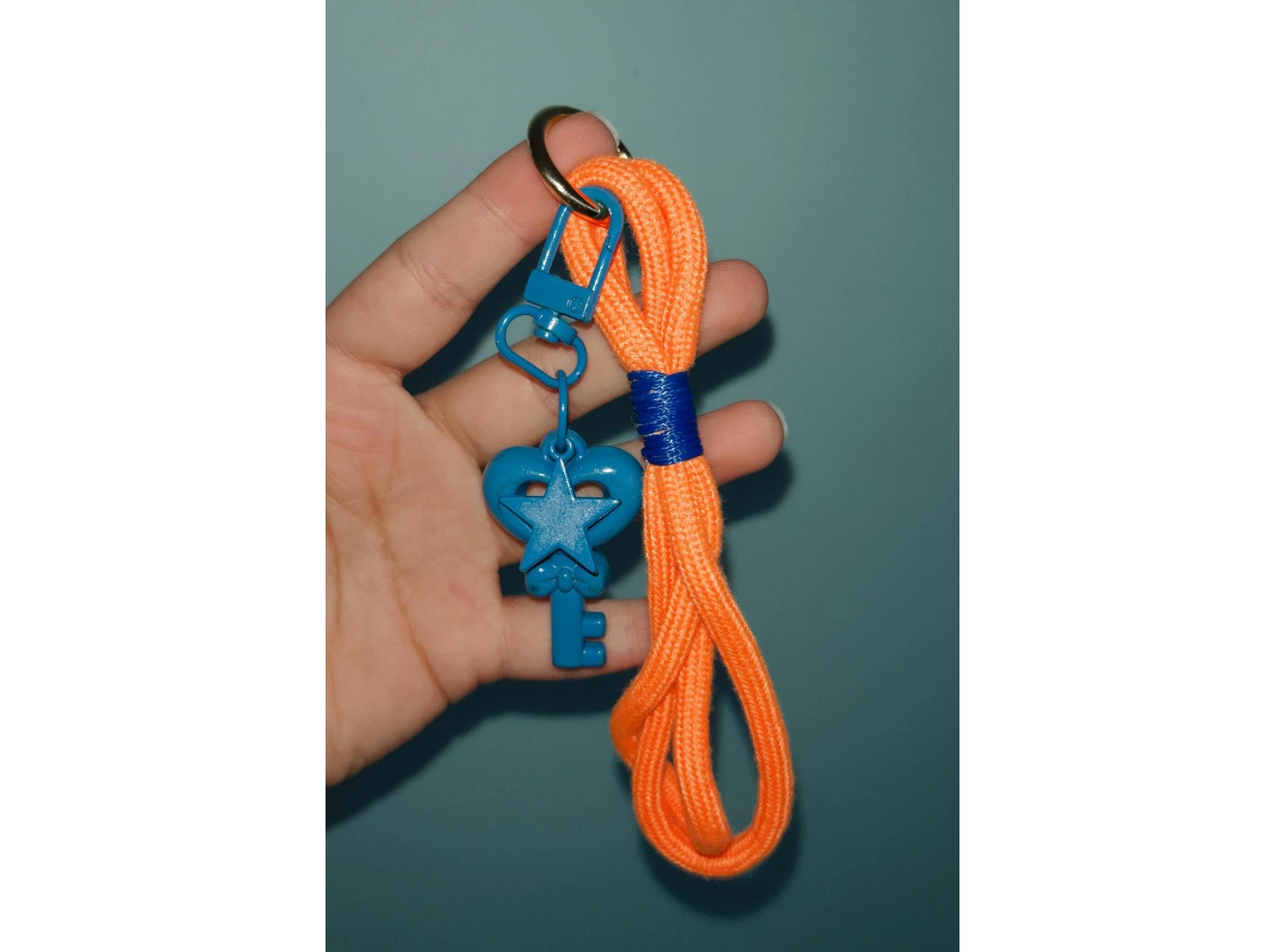 Mavi Ve Turuncu Renk Çanta Charm/ Anahtarlık