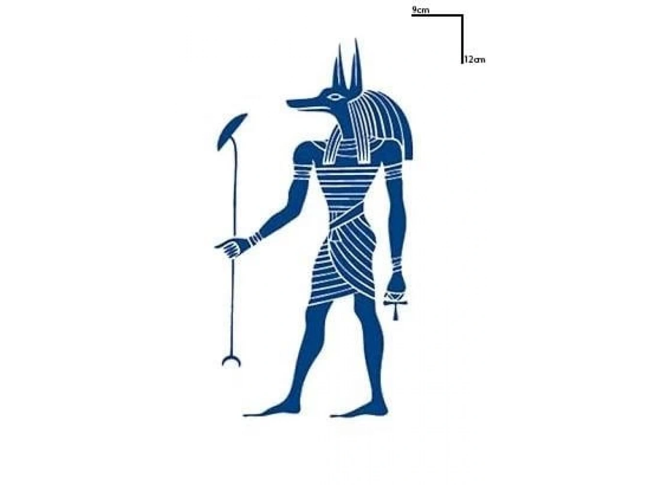 Mısır Anubis Figürlü 12 Saat Sonra Kararan Geçici Dövme Tattoo