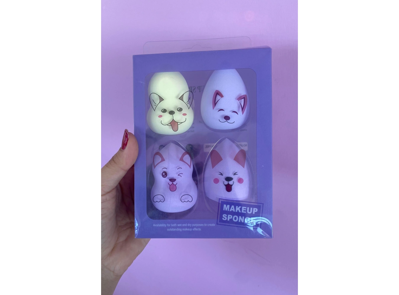 Mor Renk 4´lü Makyaj Süngeri