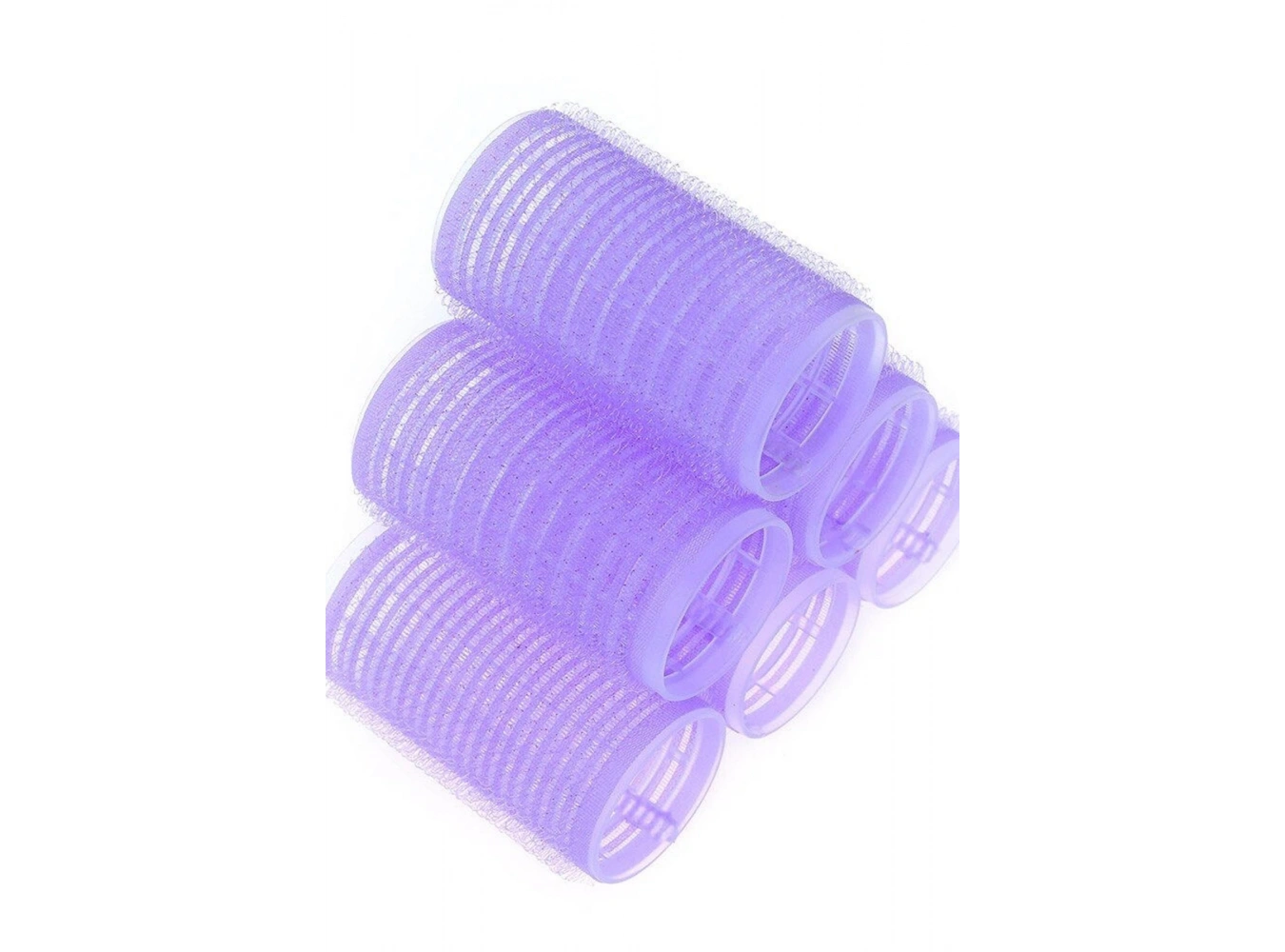 Mor Renk 6 Adet Bigudi Cırtlı/ Yapışkanlı Saç Bigudisi /Orta Boy