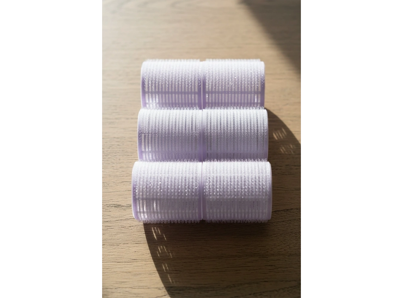 Mor Renk 6 Adet Bigudi Cırtlı/ Yapışkanlı Saç Bigudisi /Orta Boy