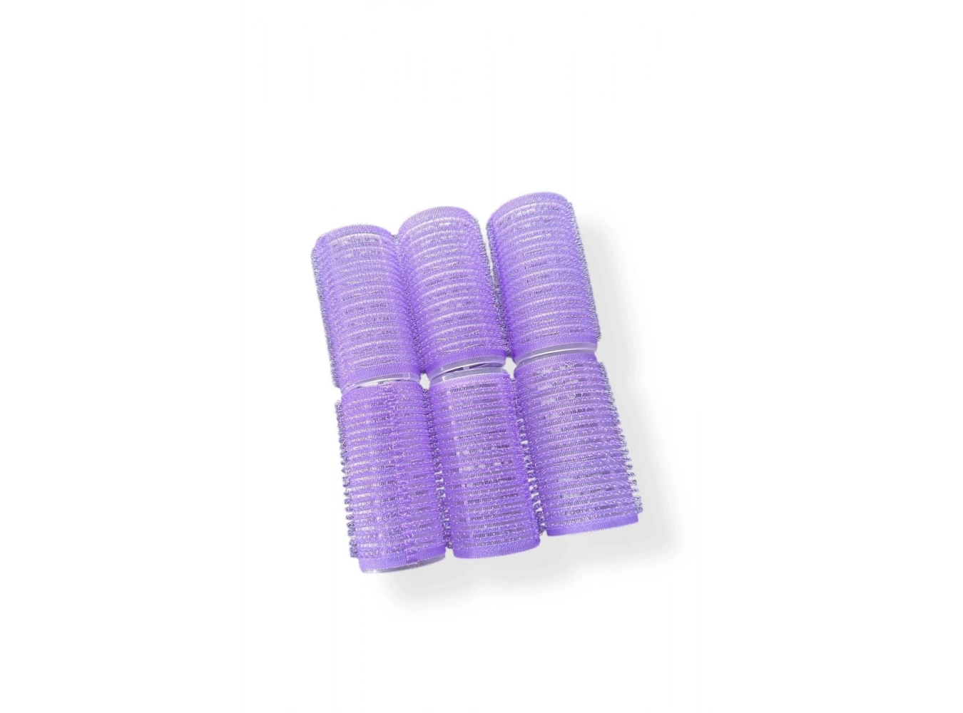 Mor Renk 6 Adet Bigudi Cırtlı/ Yapışkanlı Saç Bigudisi /Orta Boy