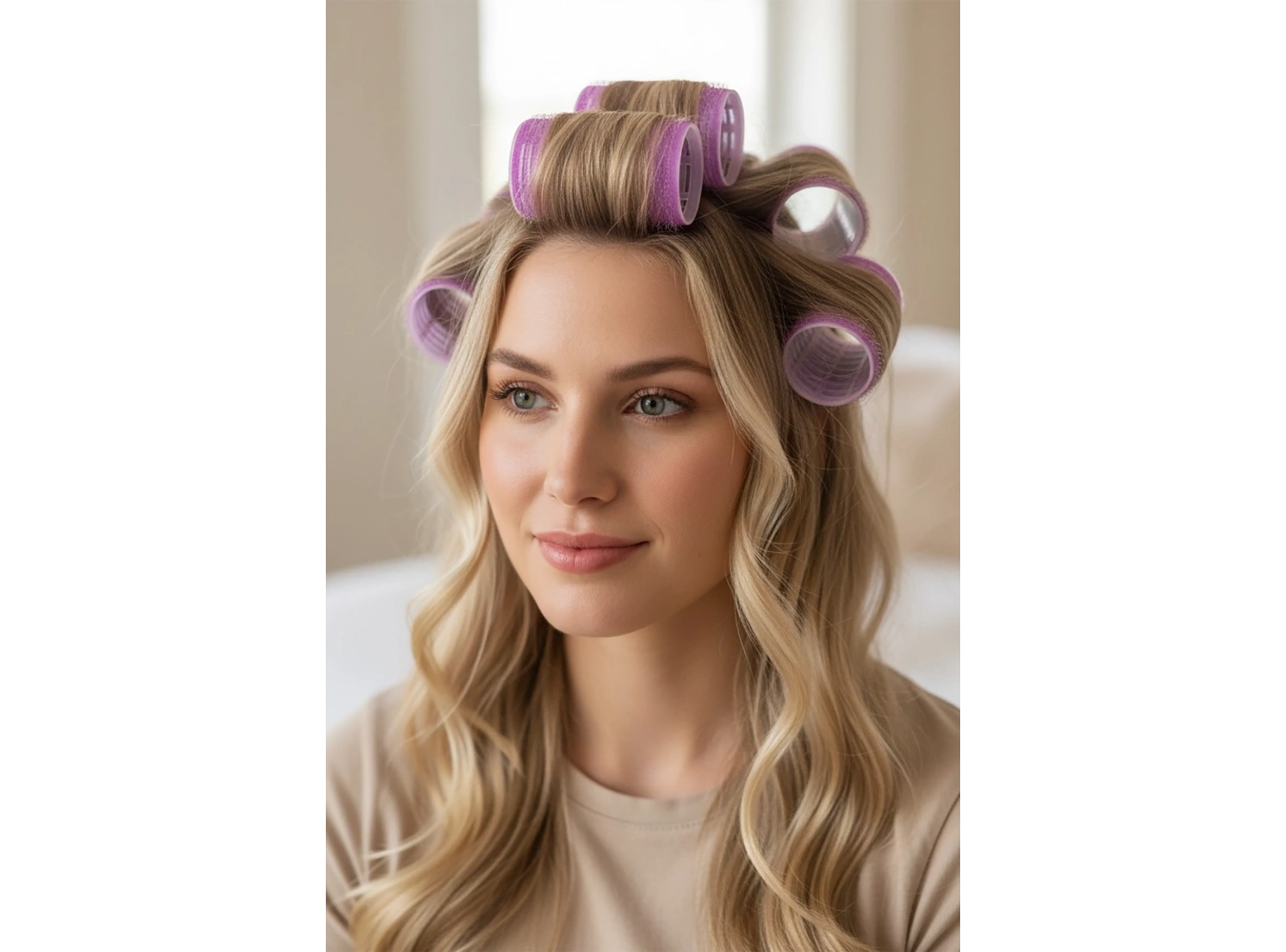 Mor Renk 6lı Küçük Boy Bigudi Set