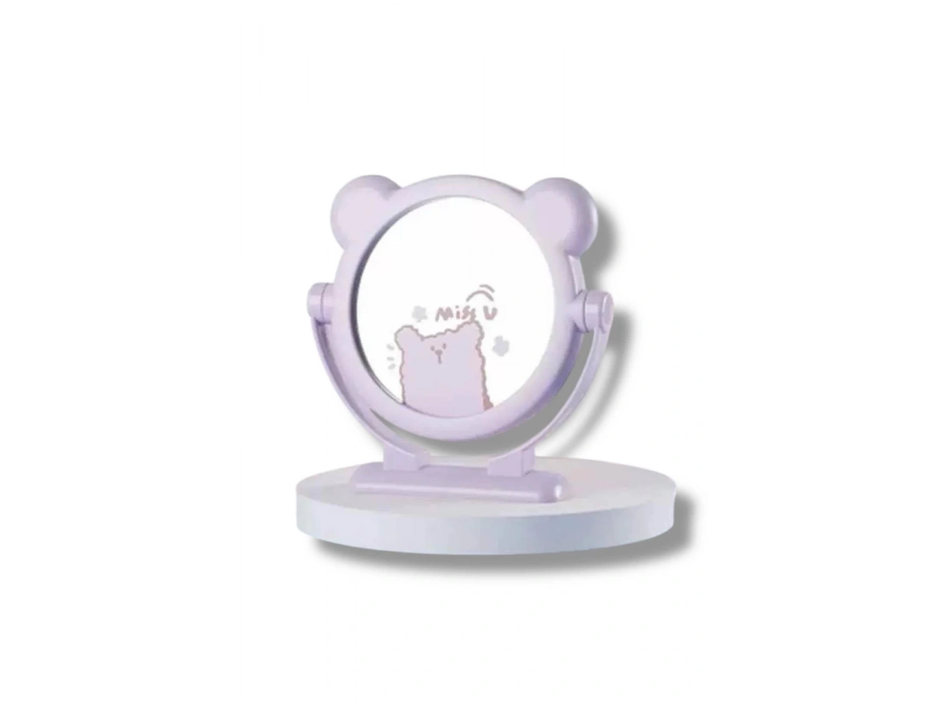 Mor Renk Ayıcık Figürlü Masa Aynası