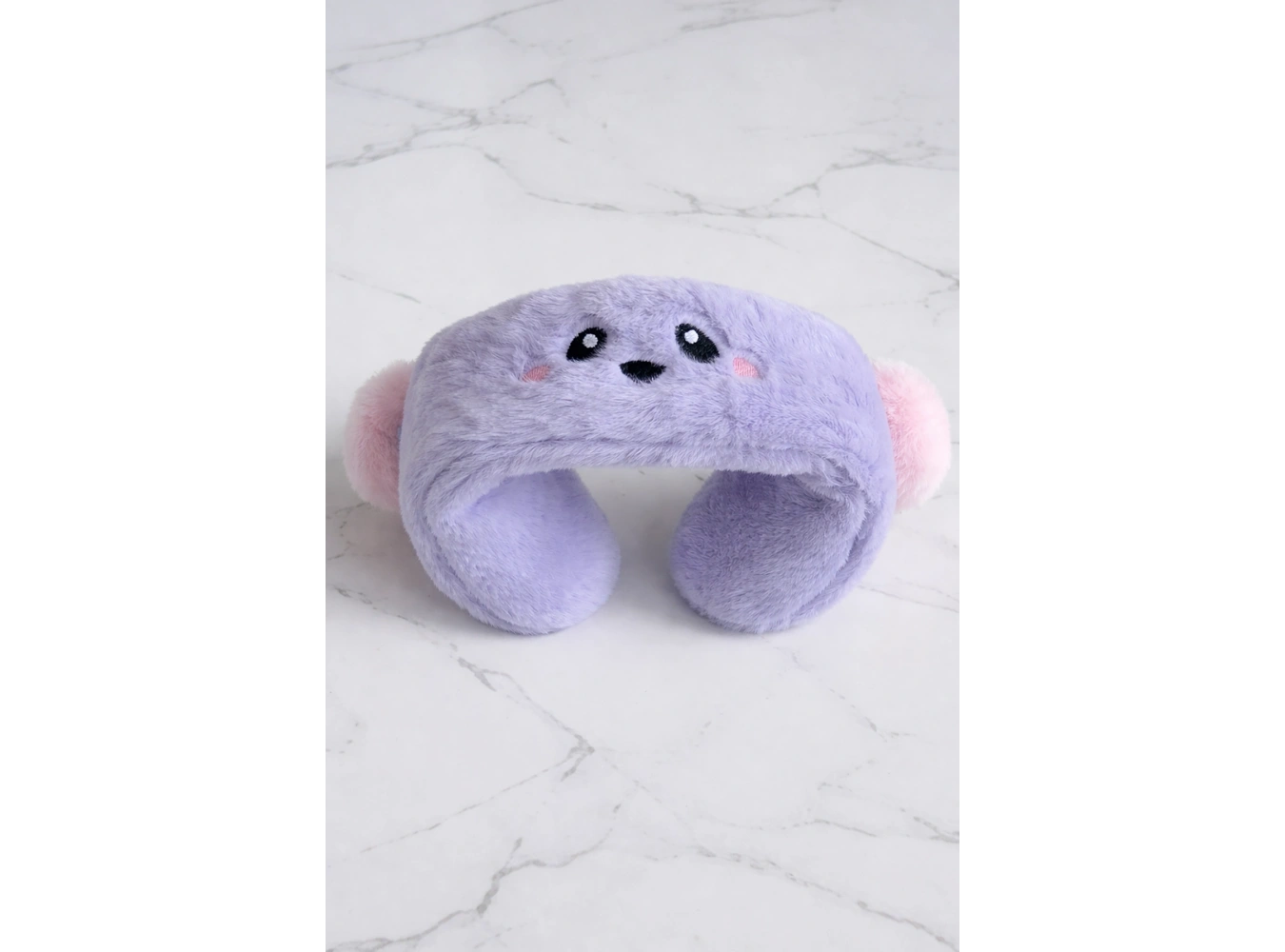 Mor Renk Ayıcık Figürlü Peluş Kulaklık