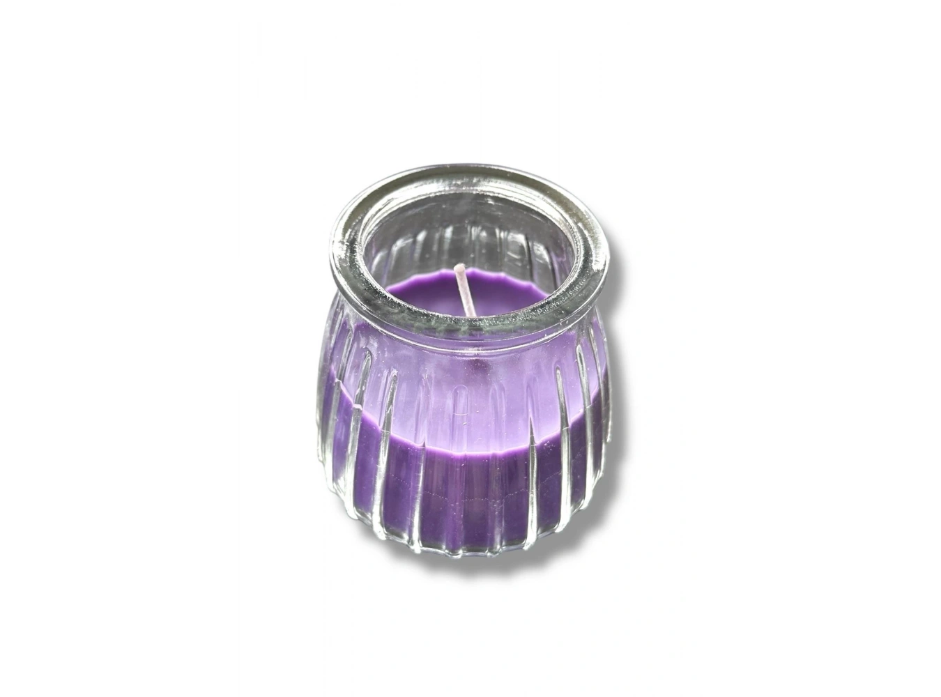 Mor Renk Bardakta Lavanta Kokulu Dekoratif Mum