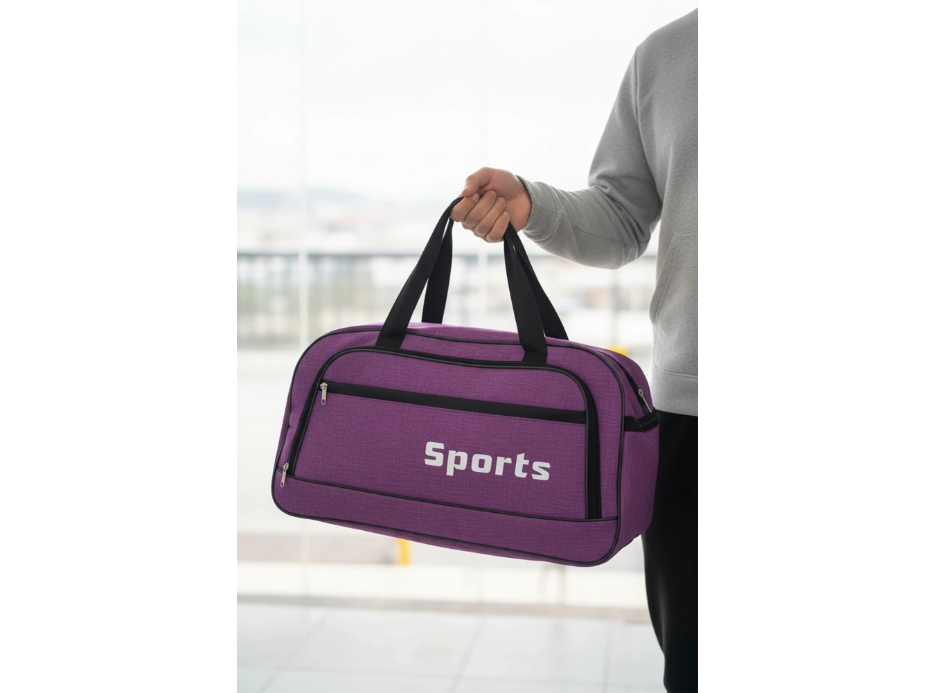 Mor Renk Büyük Boy El Çantası/ Seyahat Çantası