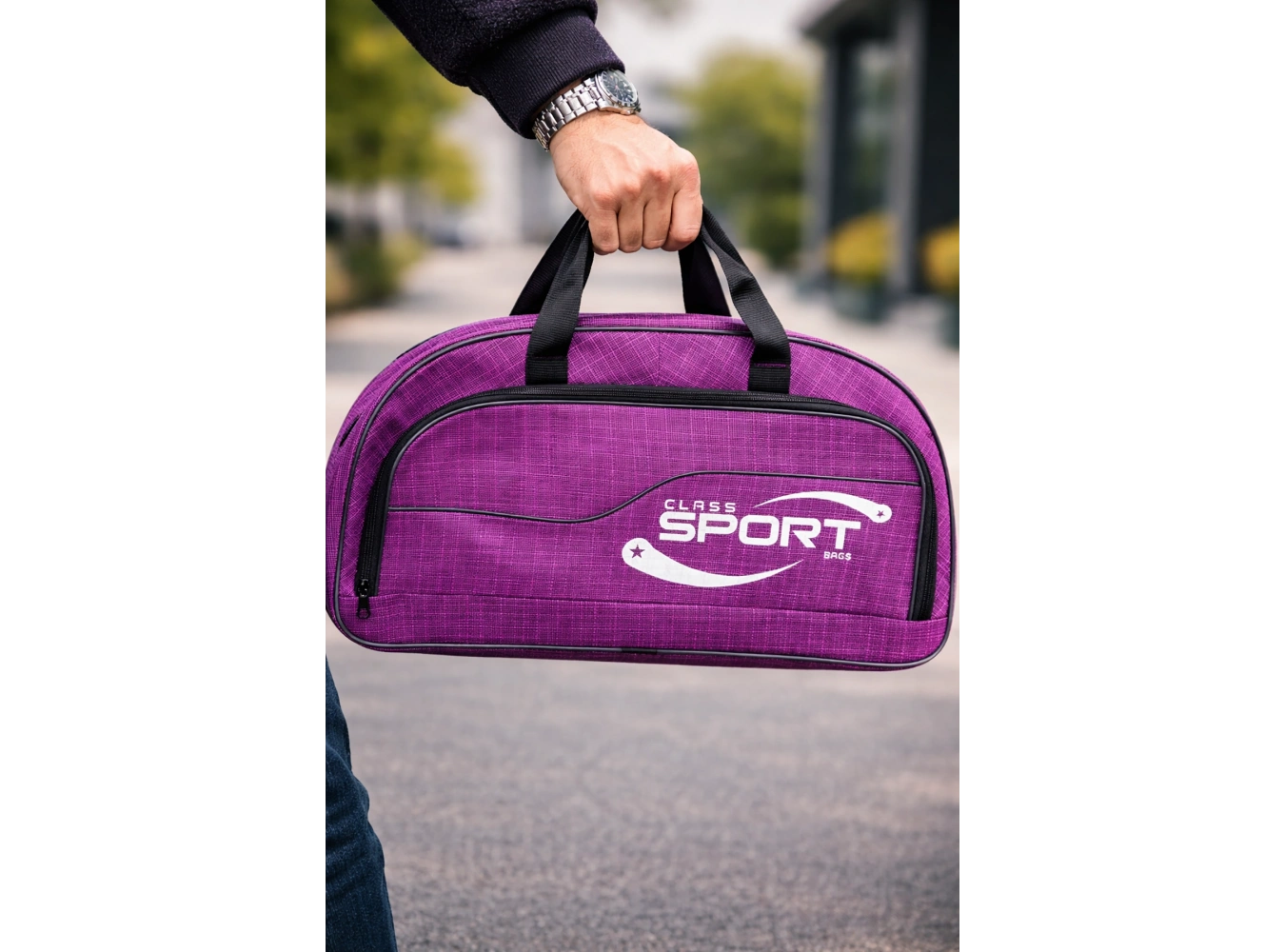 Mor Renk Büyük Boy El Çantası/ Seyahat Çantası